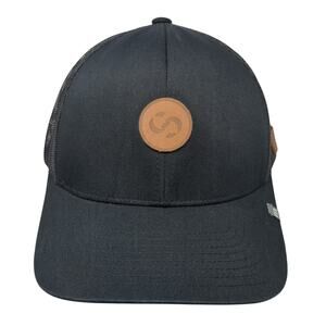 Suffolk Snapback Trucker Hat Black One Size Adjustable Mesh Back 6 Panel